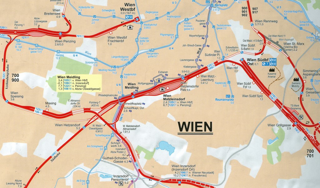 Karte Wien HB U-Bahn